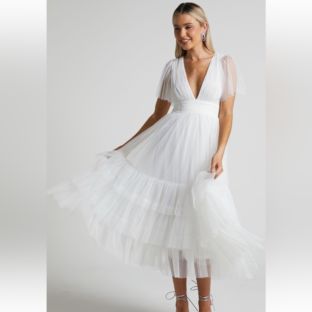 Showpo - Jiraye Midaxi Dress- Flutter sleeve